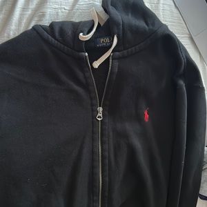 black polo zip up sweater